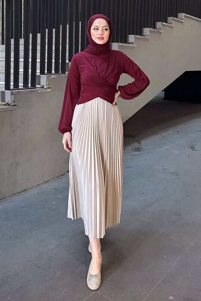Çapraz Detayli Sandy Bluz
